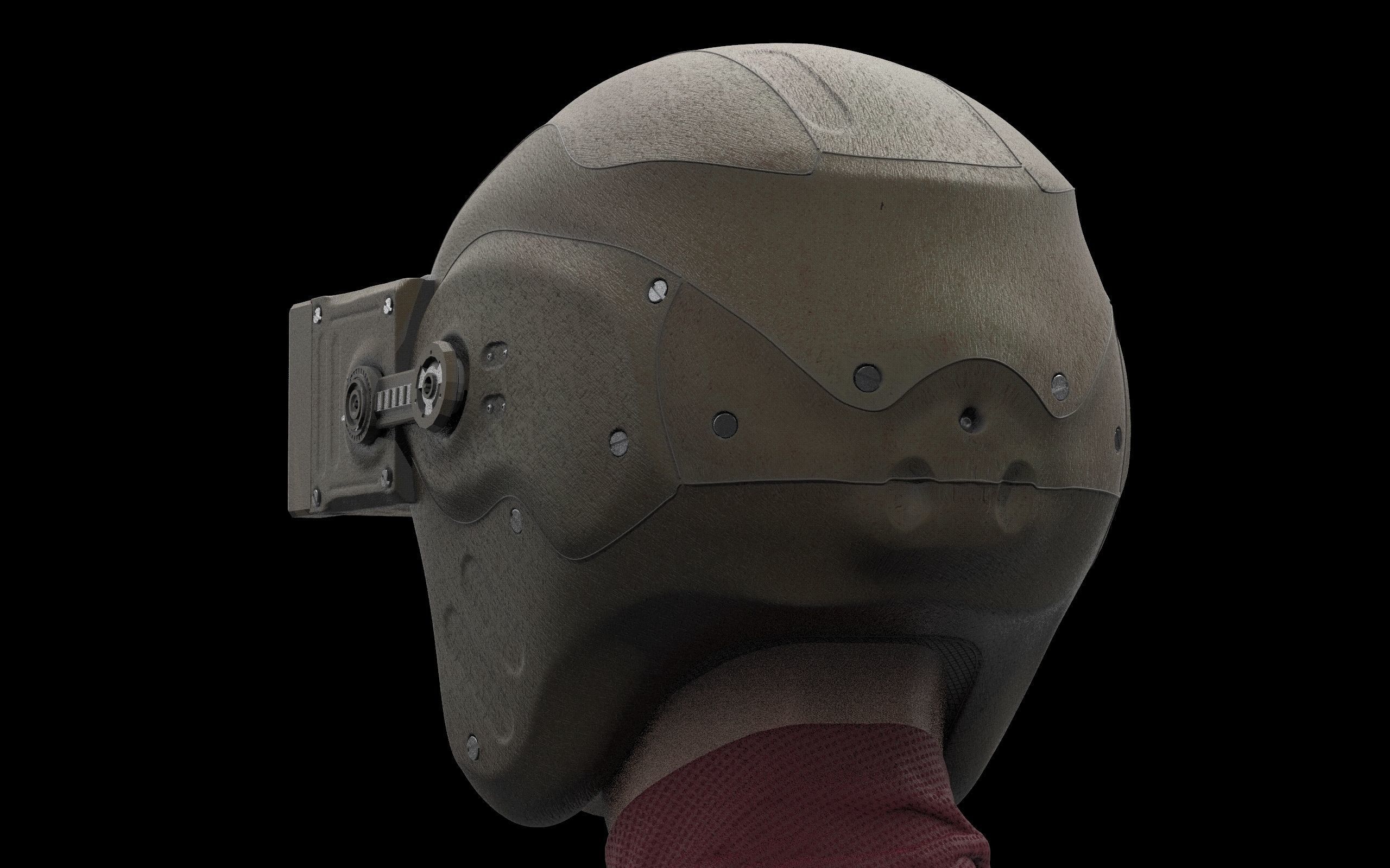 Futuristic Scout Helmet 3D model_5