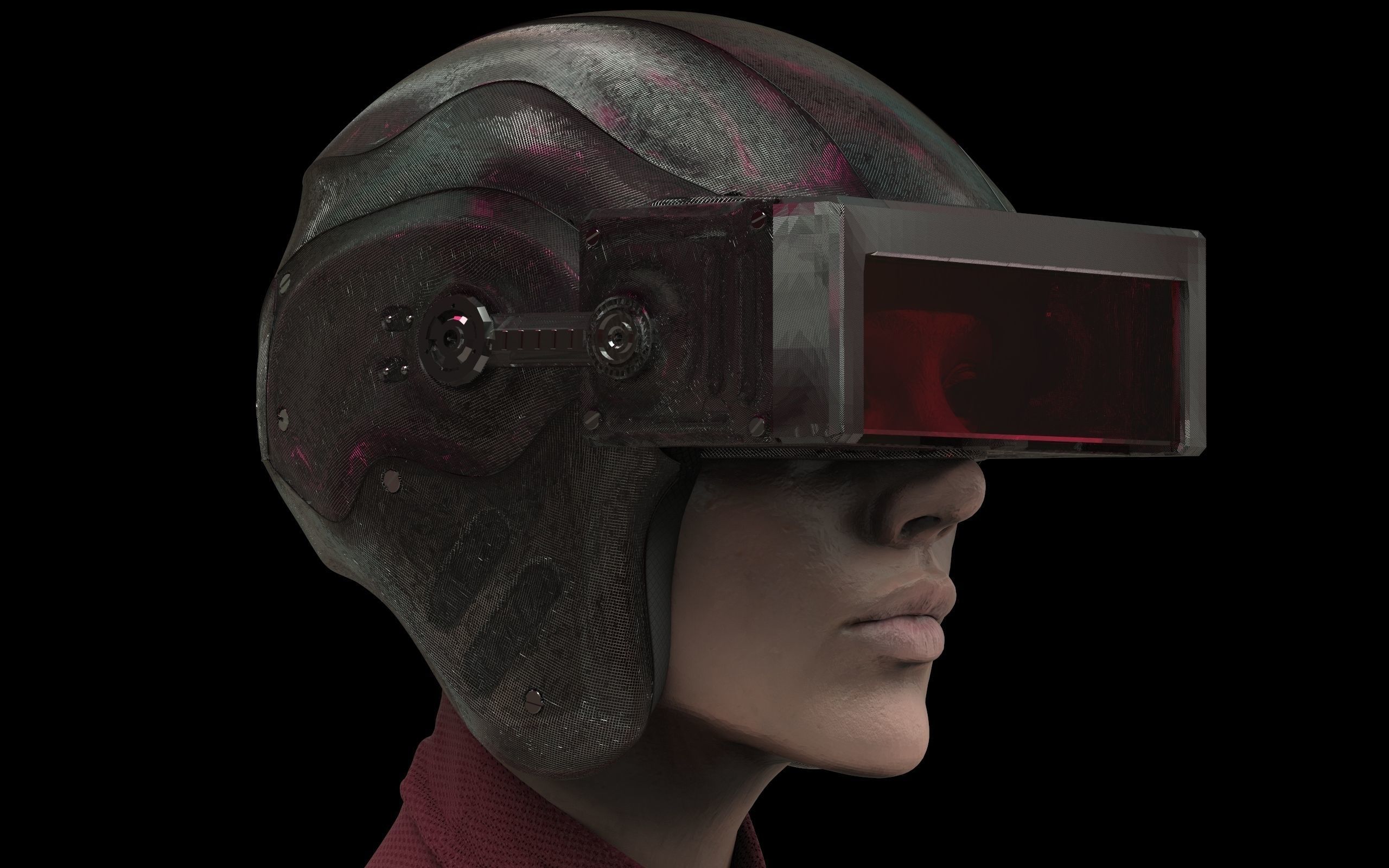 Futuristic Scout Helmet 3D model_1