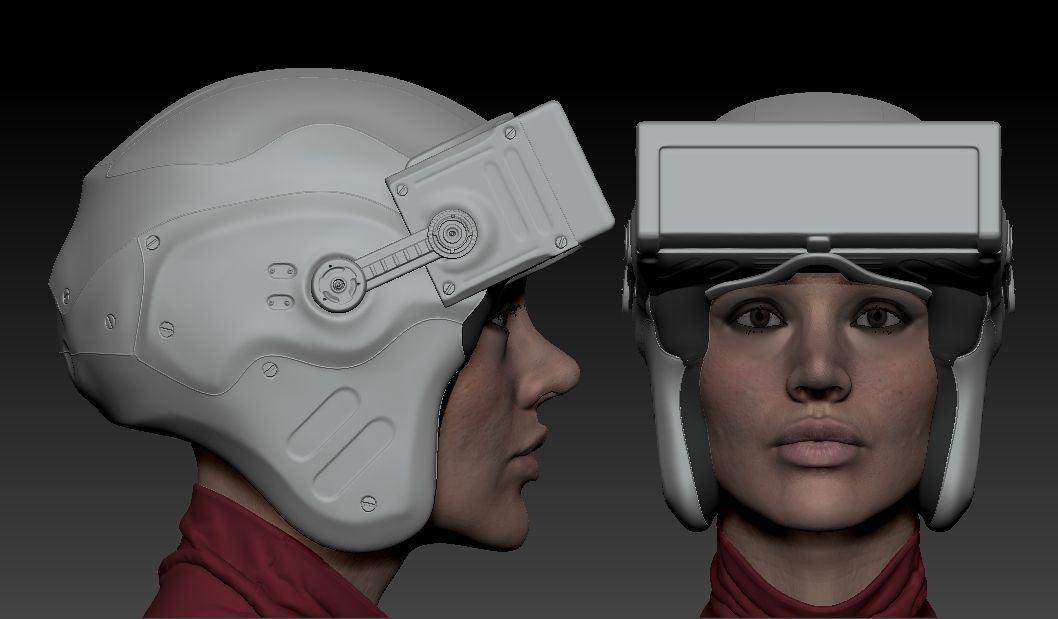 Futuristic Scout Helmet 3D model_11