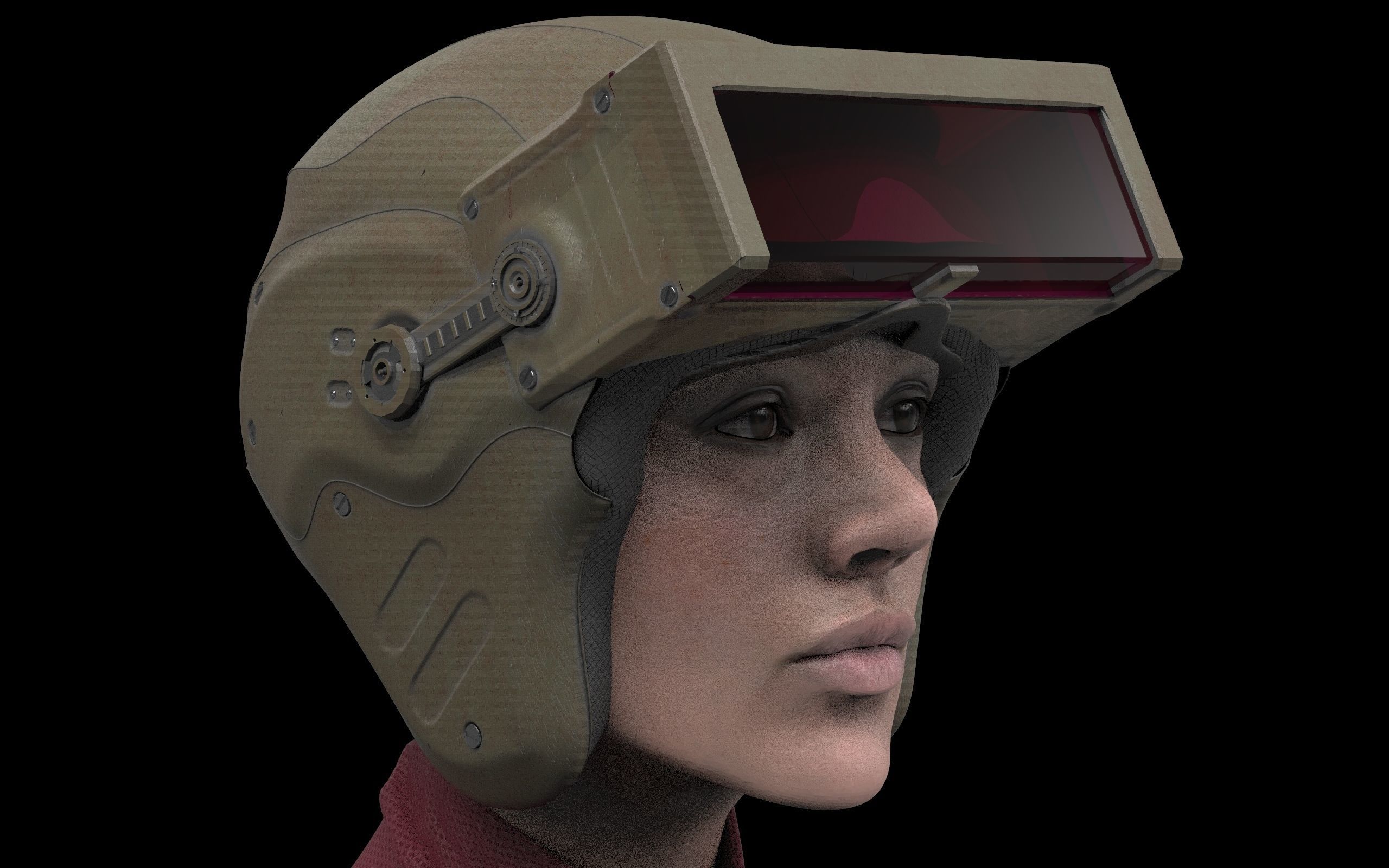 Futuristic Scout Helmet 3D model_3
