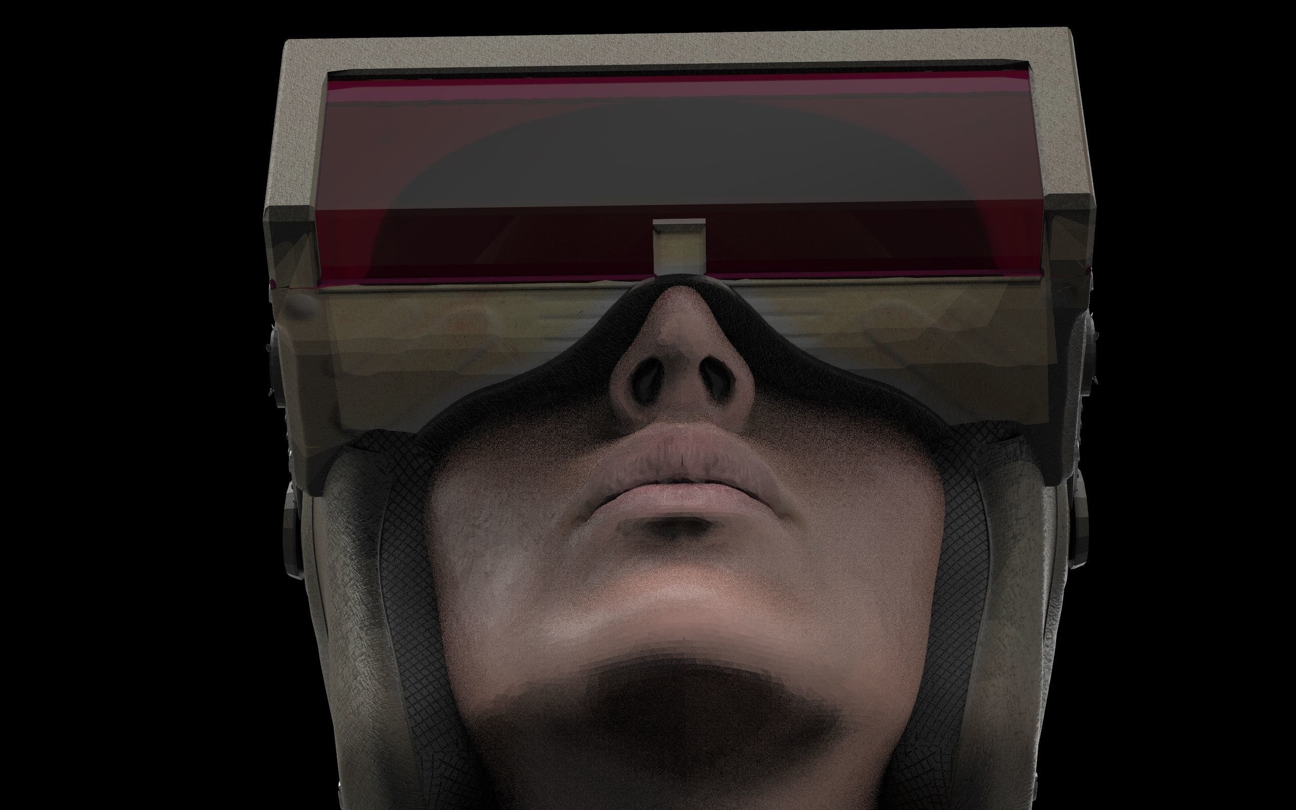 Futuristic Scout Helmet 3D model_4