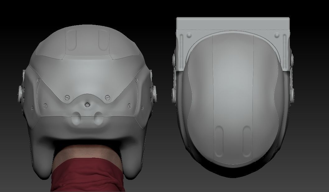 Futuristic Scout Helmet 3D model_9