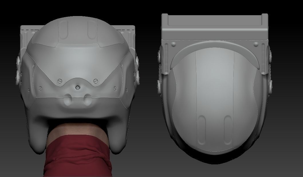 Futuristic Scout Helmet 3D model_7