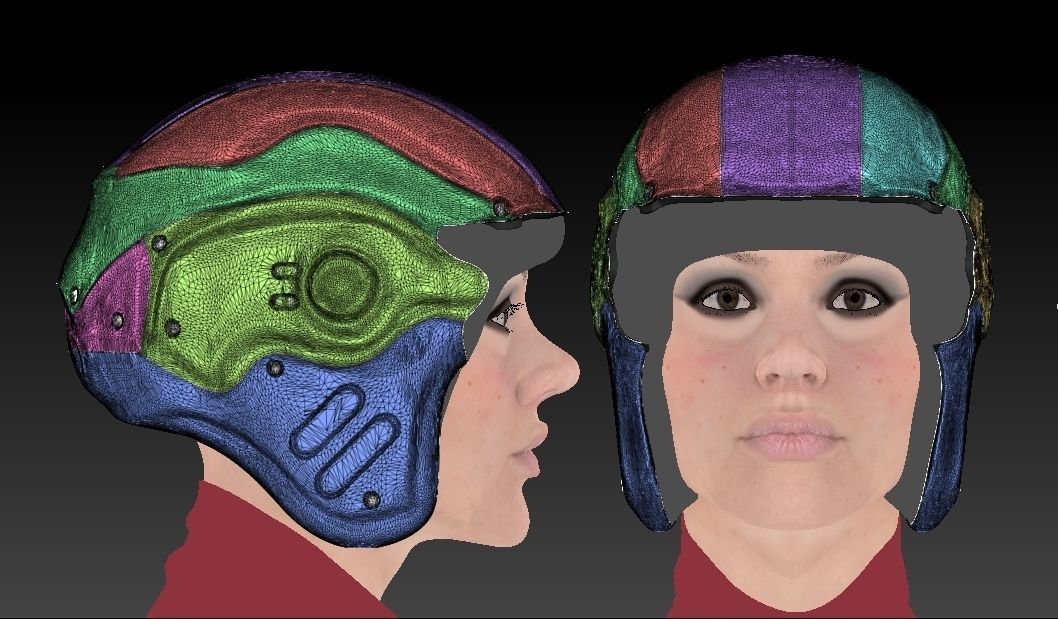 Futuristic Scout Helmet 3D model_13
