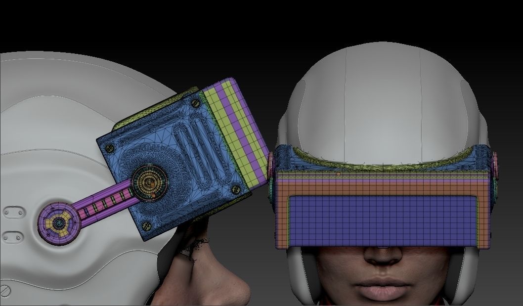 Futuristic Scout Helmet 3D model_8