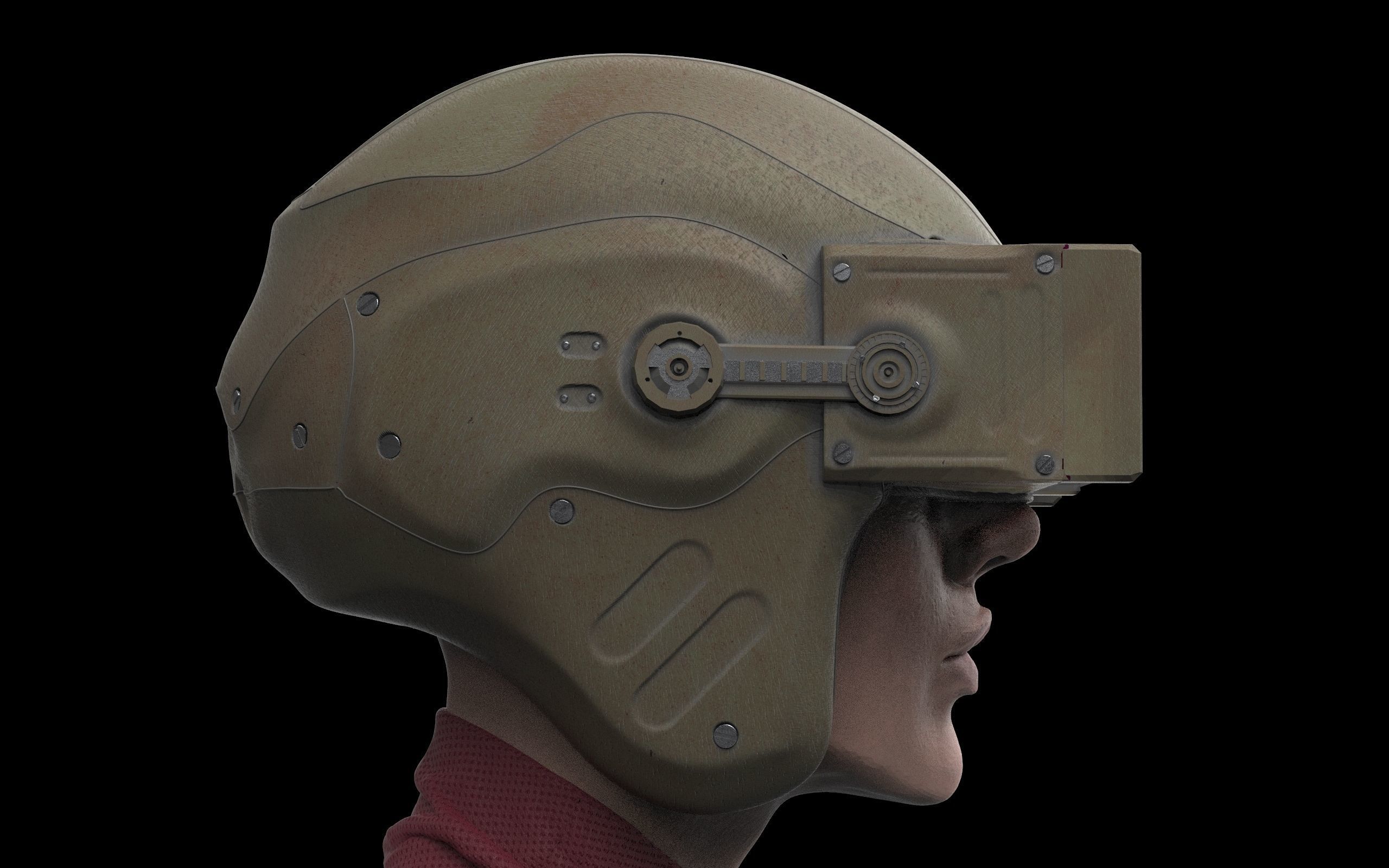 Futuristic Scout Helmet 3D model_2