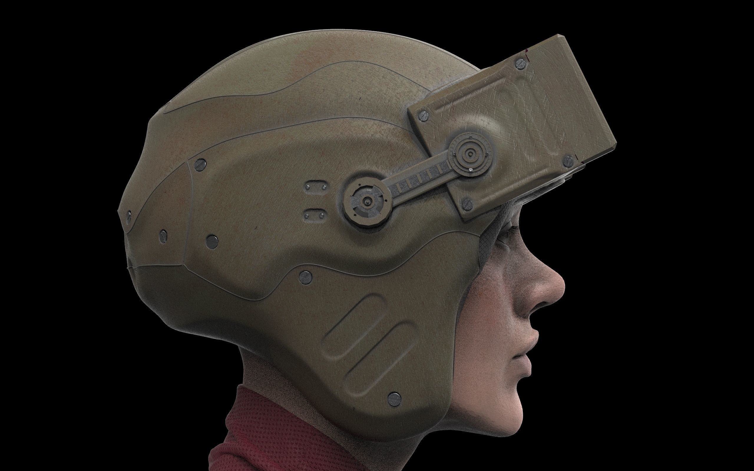 Futuristic Scout Helmet 3D model_6