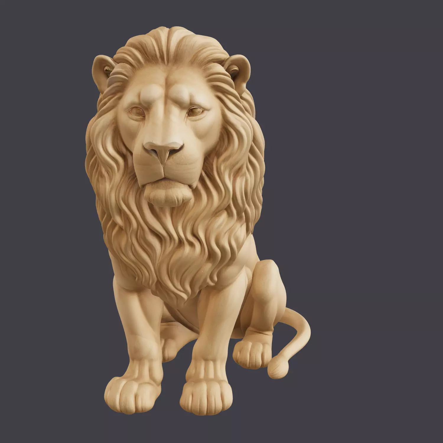 Lion Sculpture R1 3D print model