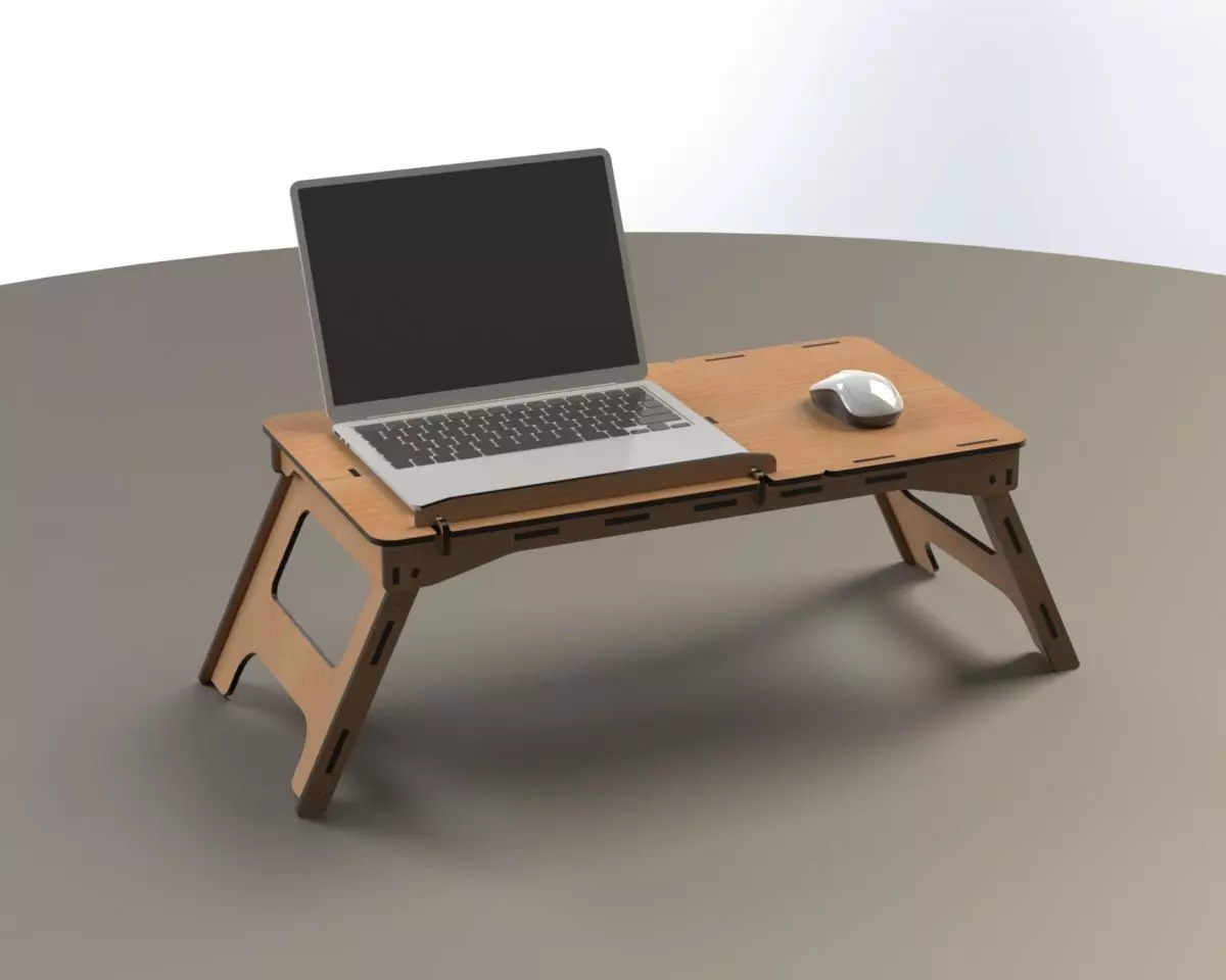 Foldable Laptop Desk for Bed Laser cut model 3D model