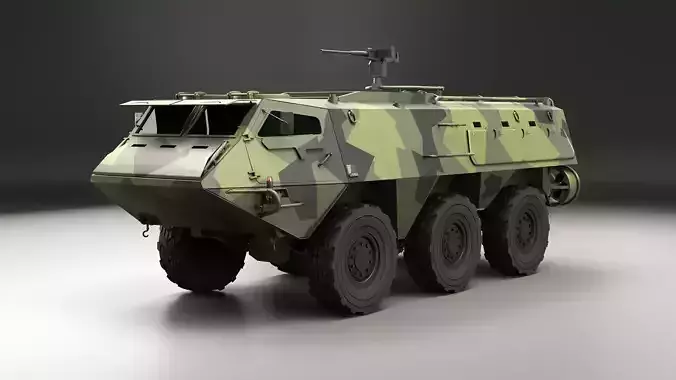 Patria XA-185 6x6 APC Pasi - Low Poly PBR Military Vehicle
