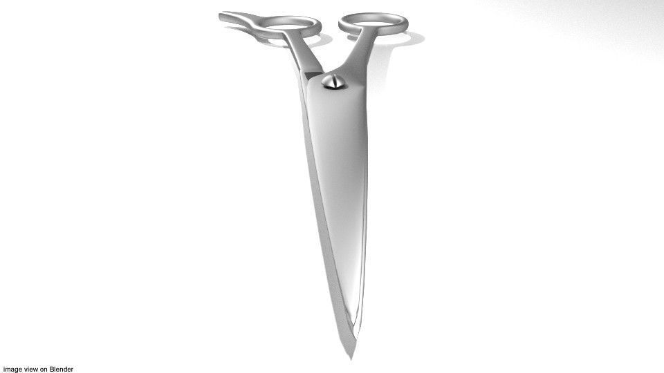 Barber Equipment - Scissor 3D model_2