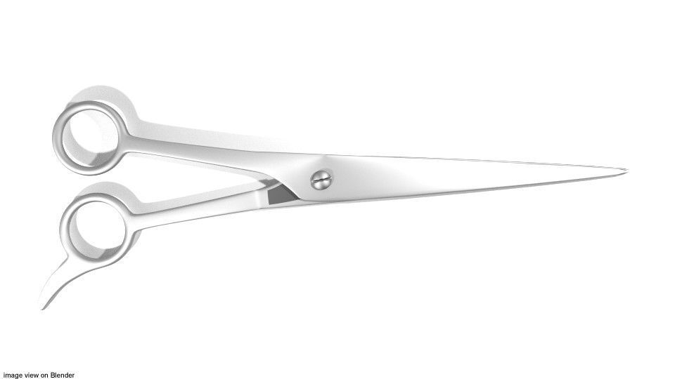Barber Equipment - Scissor 3D model_1