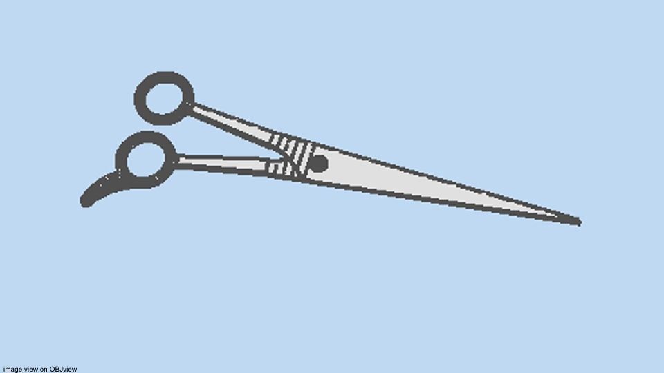 Barber Equipment - Scissor 3D model_4