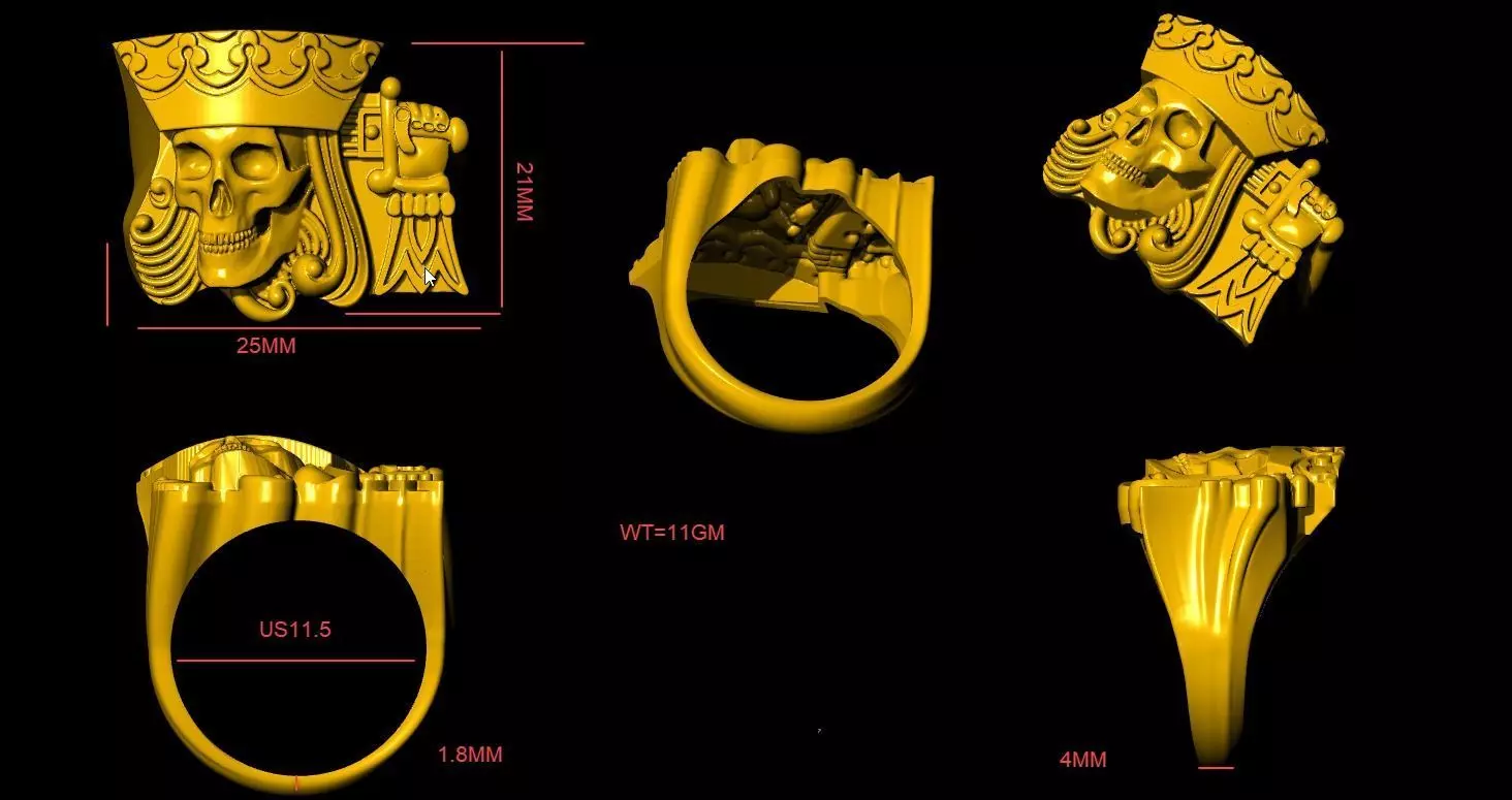 king skull ring 3D print model