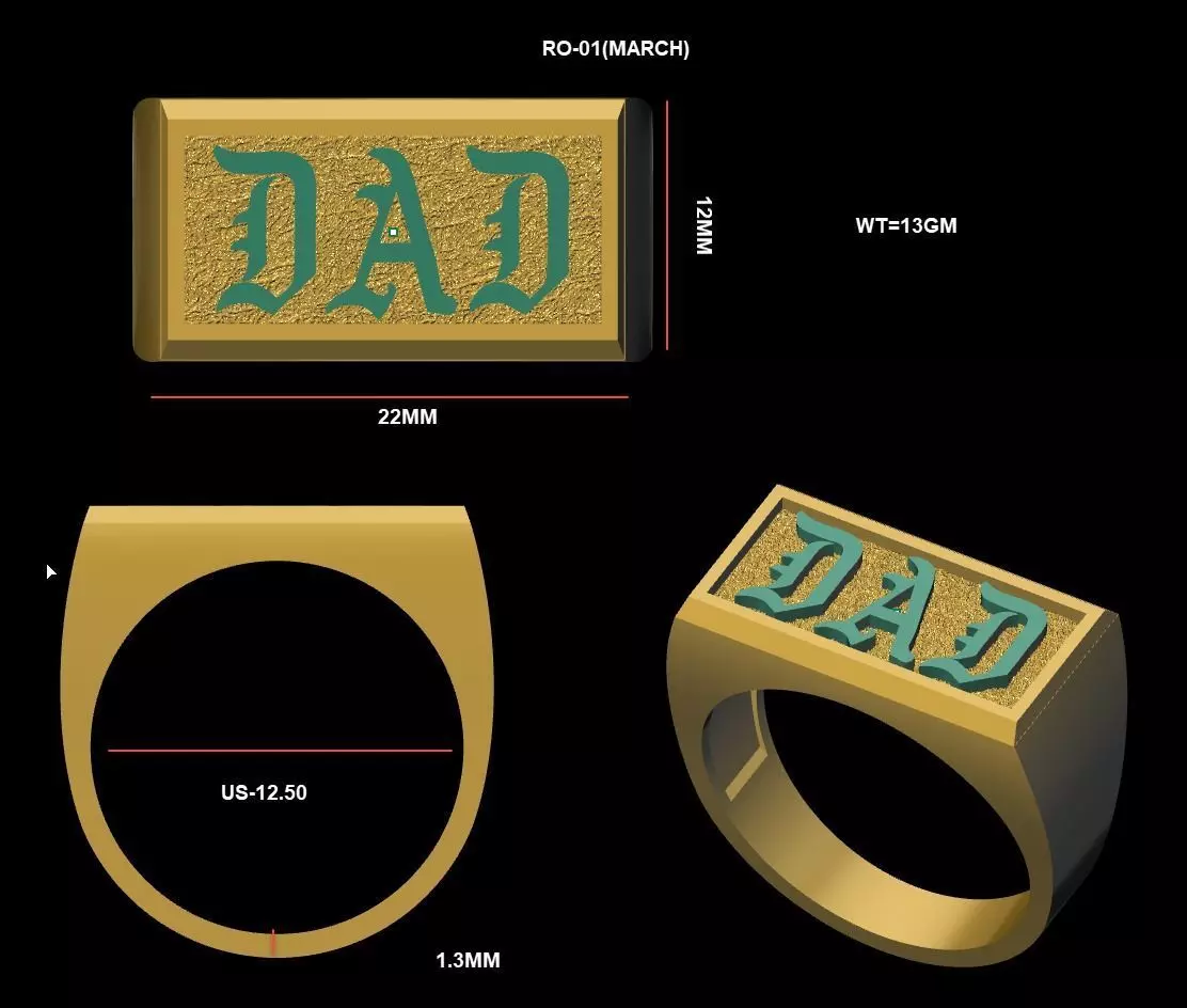 dad ring 3D MODEL 3D print model