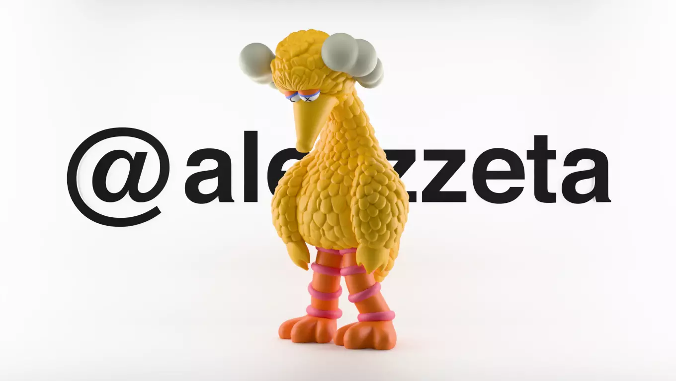Kaws Big Bird Sesame Street Textured 3D model