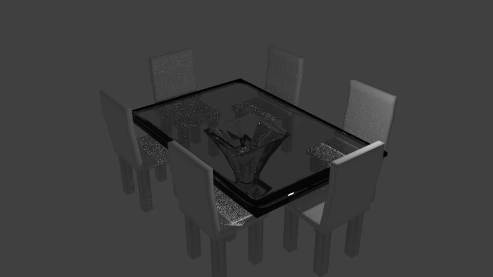 Dining Table Glass Material Low-poly 3D model_1