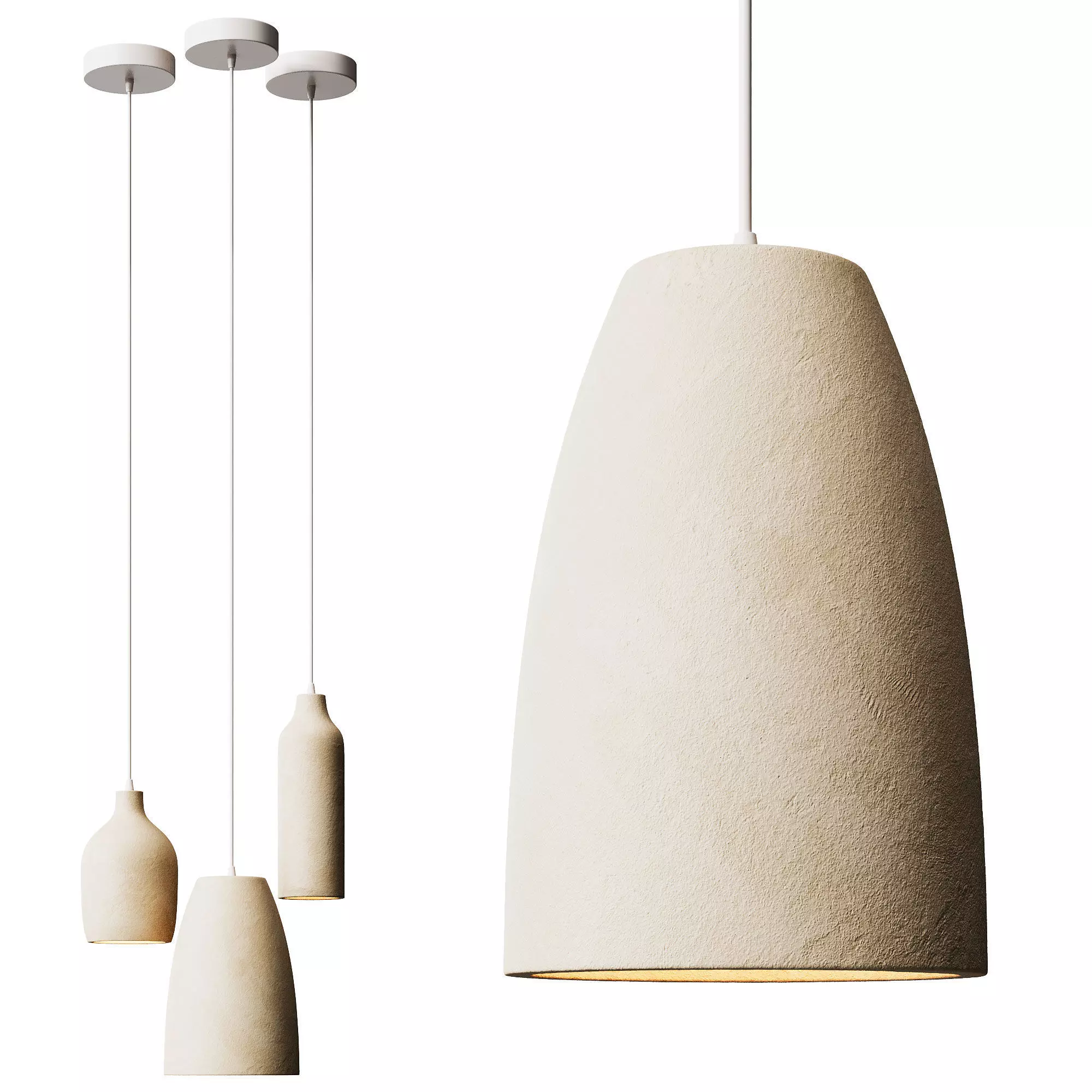 NYRA Resin Wabi Pendant Lights Low-poly 3D model