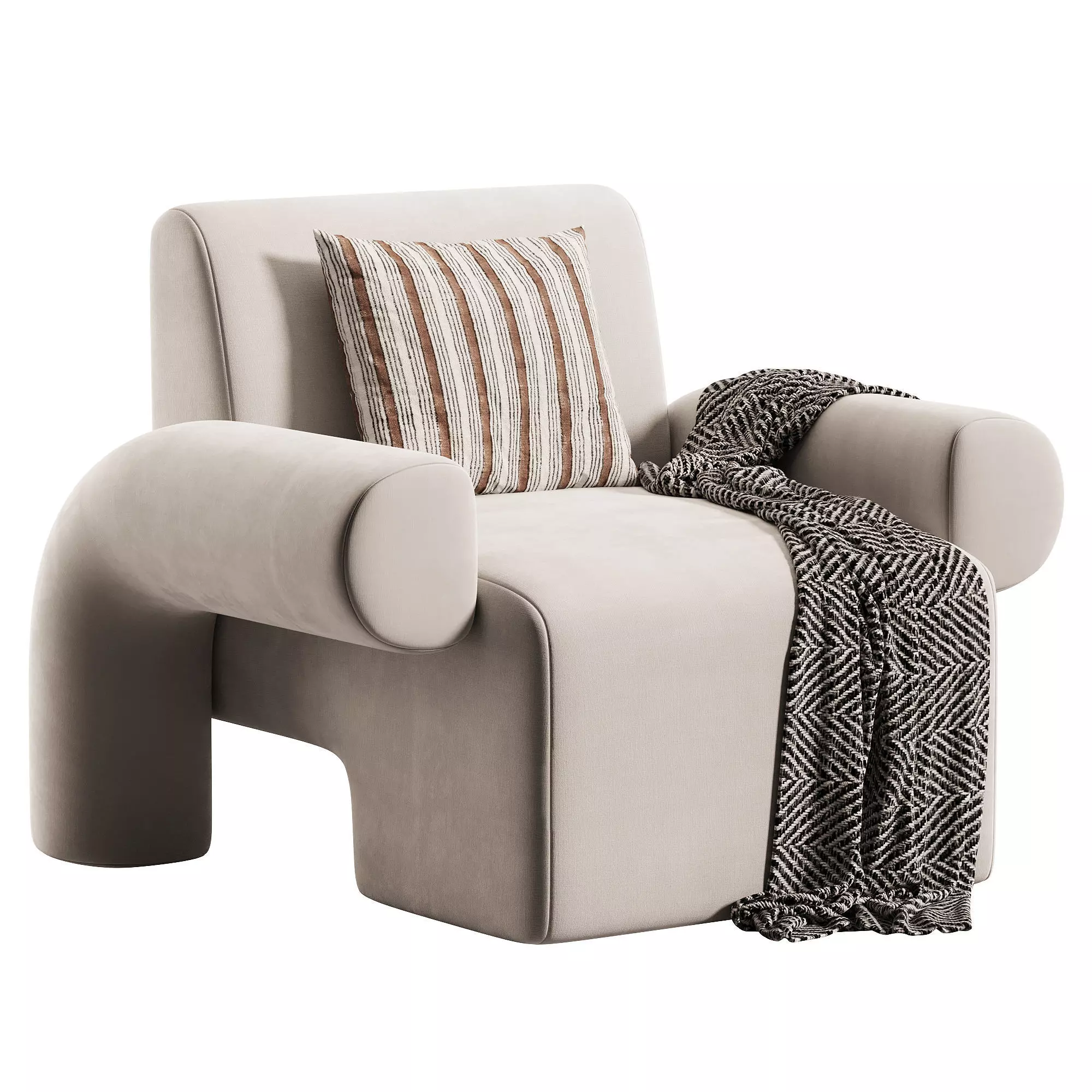 CC01 lounge chair Low-poly 3D model