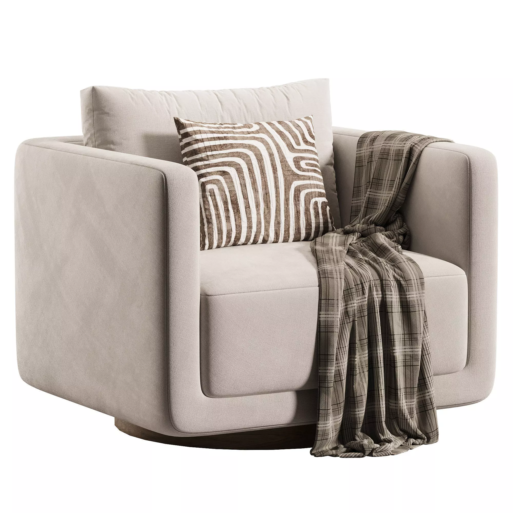 Faux Leather Armchair Low-poly 3D model