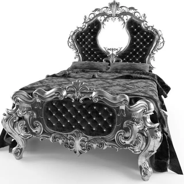 classical bed 3D model_0