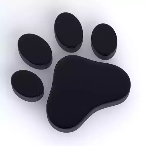 Dog Paw Print Black