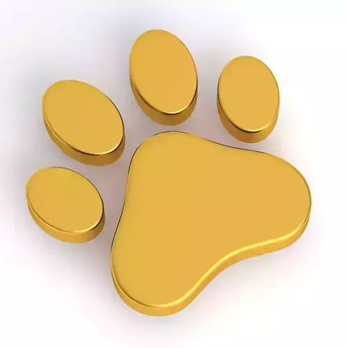 Dog Paw Print Gold