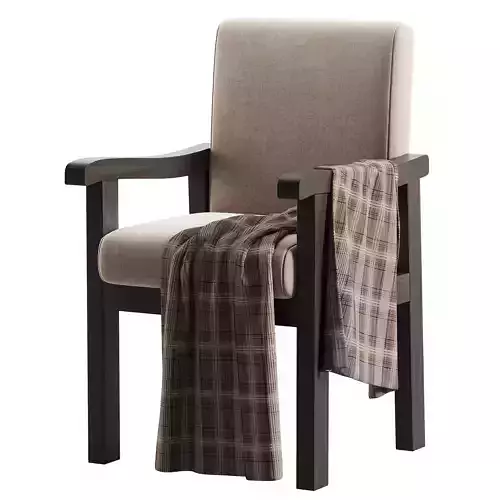 Simplistic Solid  CHAIR Low-poly 3D model 5