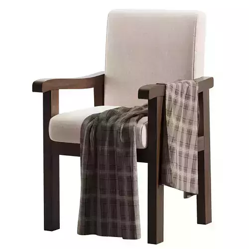 Simplistic Solid  CHAIR Low-poly 3D model 4