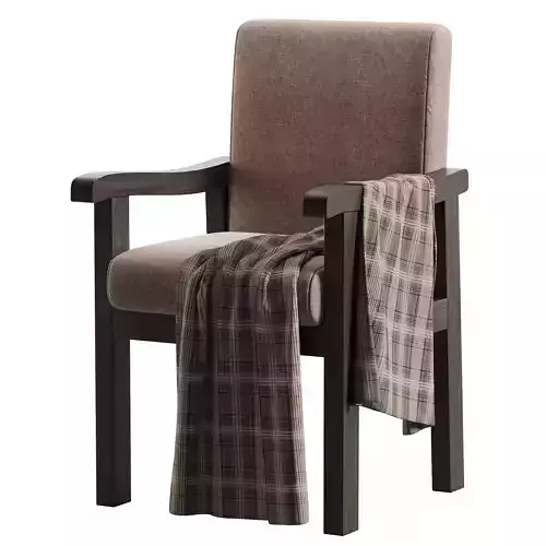Simplistic Solid  CHAIR Low-poly 3D model 6