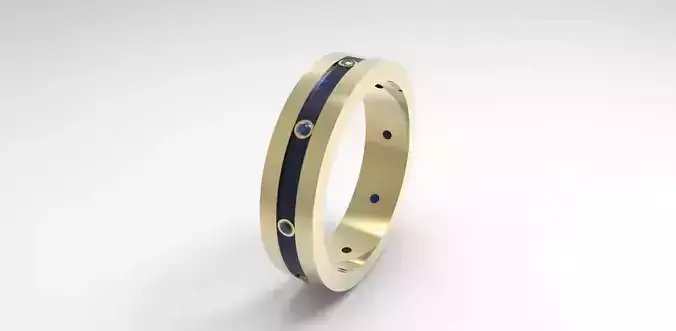 Ring with enemal and gems