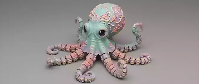 Stylized Octopus Static Toy Sea Creature
