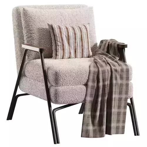 Industrial Style Indoor Armchair Low-poly 3D model