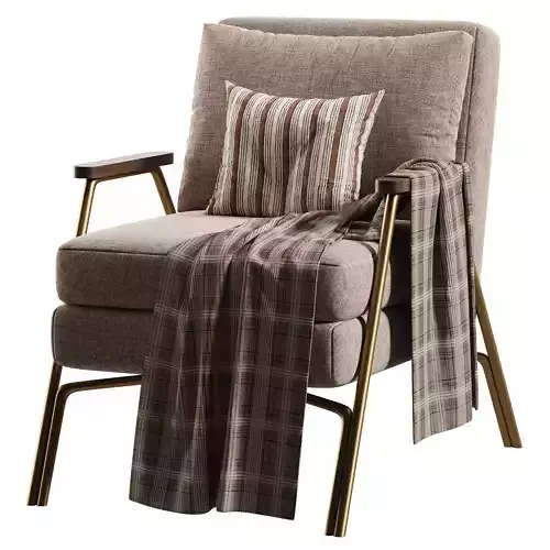 Industrial Style Indoor Armchair Low-poly 3D model 6