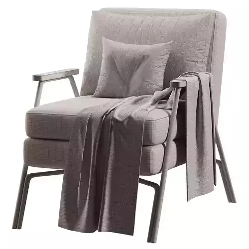Industrial Style Indoor Armchair Low-poly 3D model 7