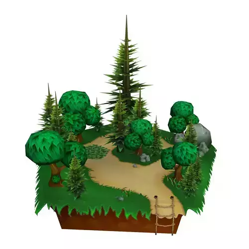 Trap Environment Island Low-poly 3D model