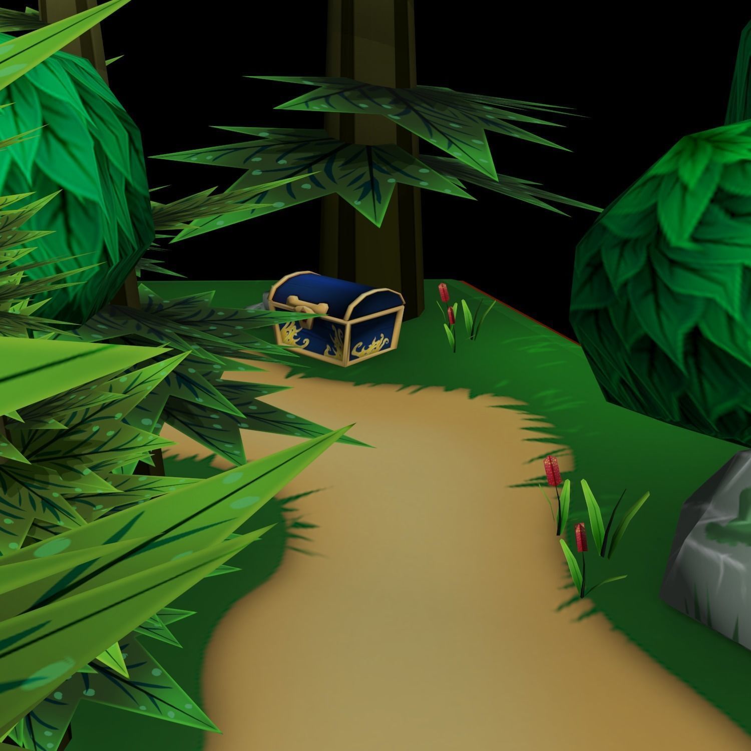 Trap Environment Island Low-poly 3D model_1