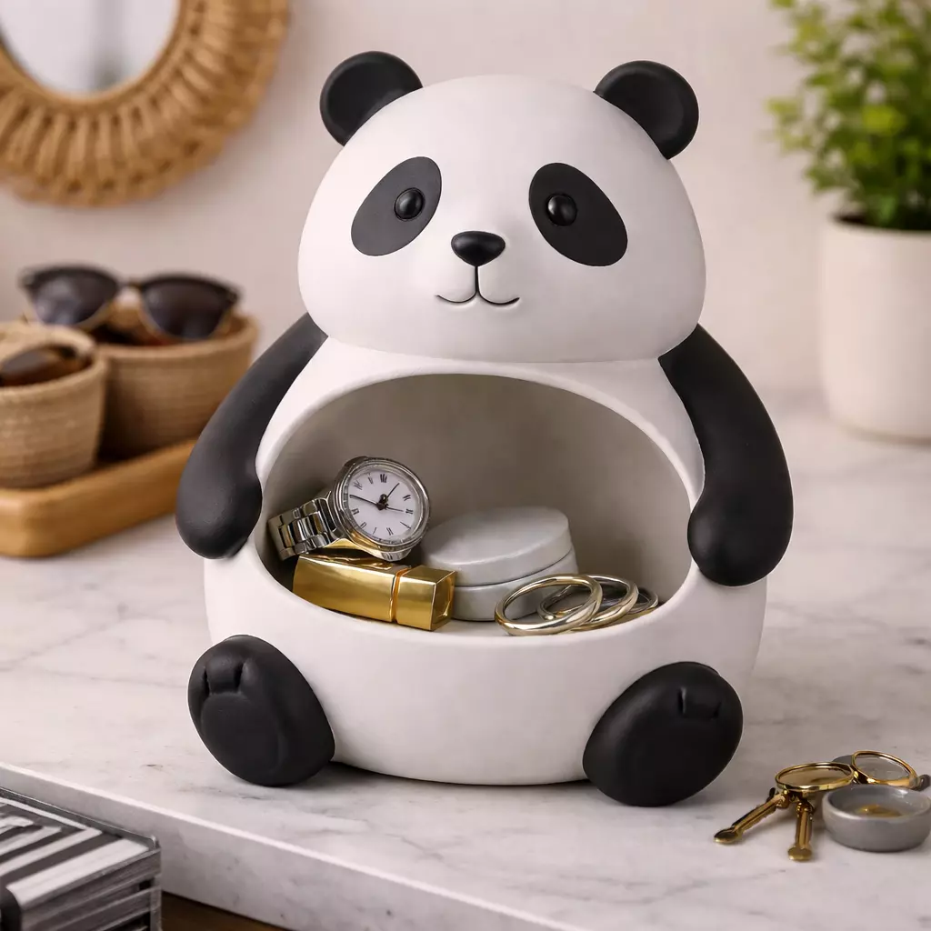 Cute Panda Catchall Organizer 3D Model stl 3D print model