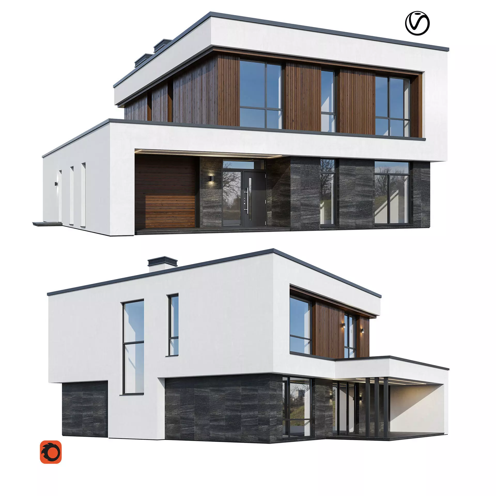 Modern V154 with BLENDER file 3D model