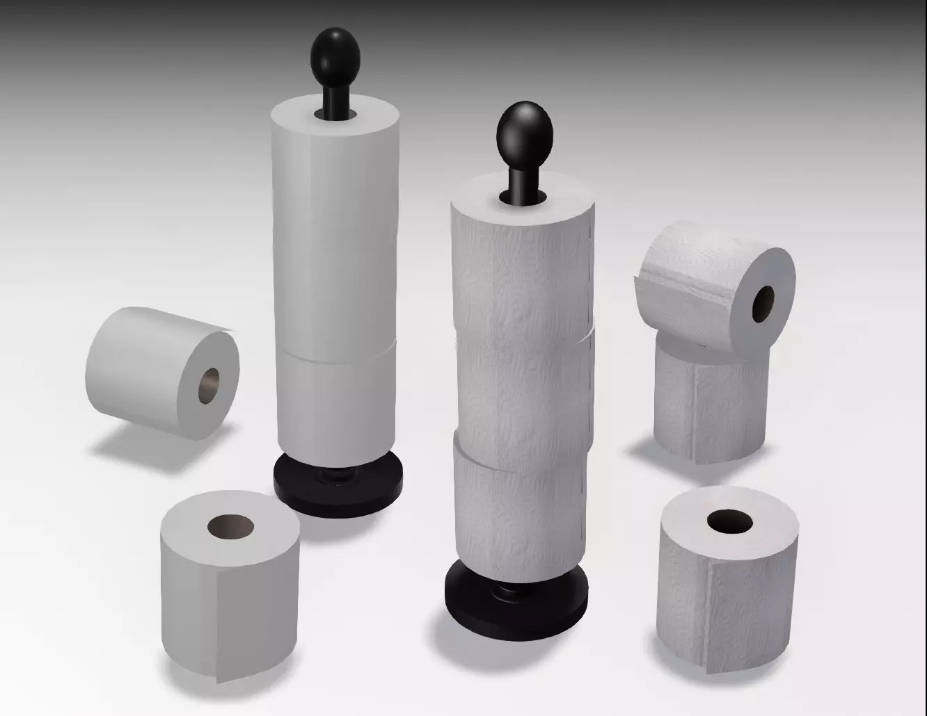 Toilet paper Low-poly 3D model