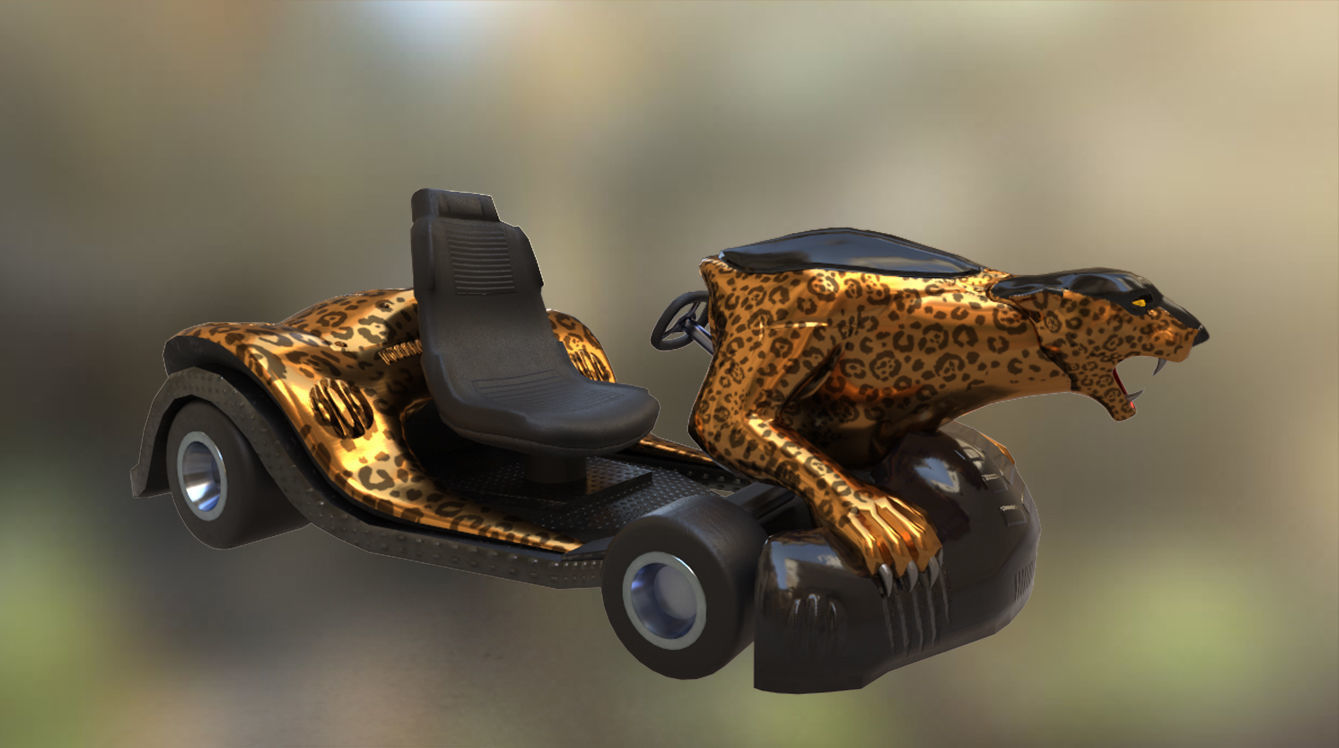 Leopard Gokart Low-poly 3D model_1