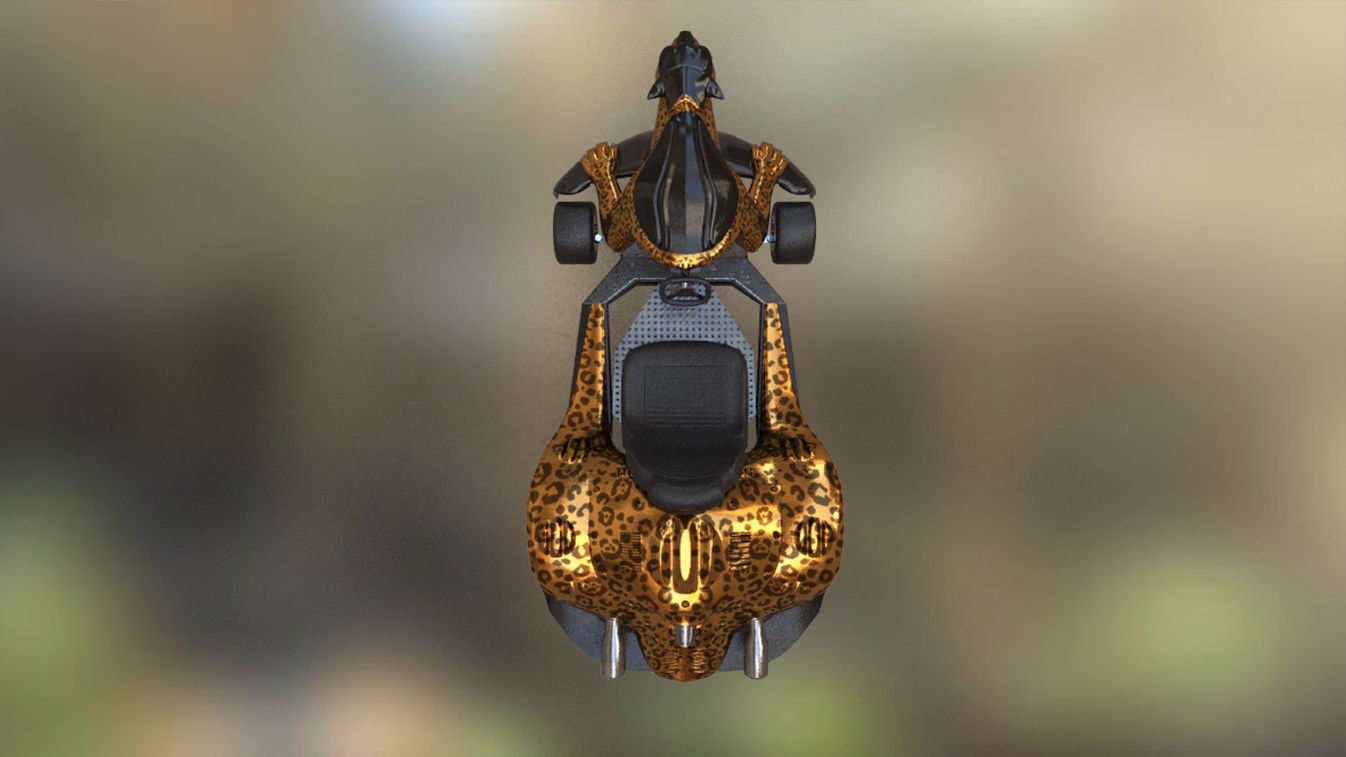 Leopard Gokart Low-poly 3D model_3