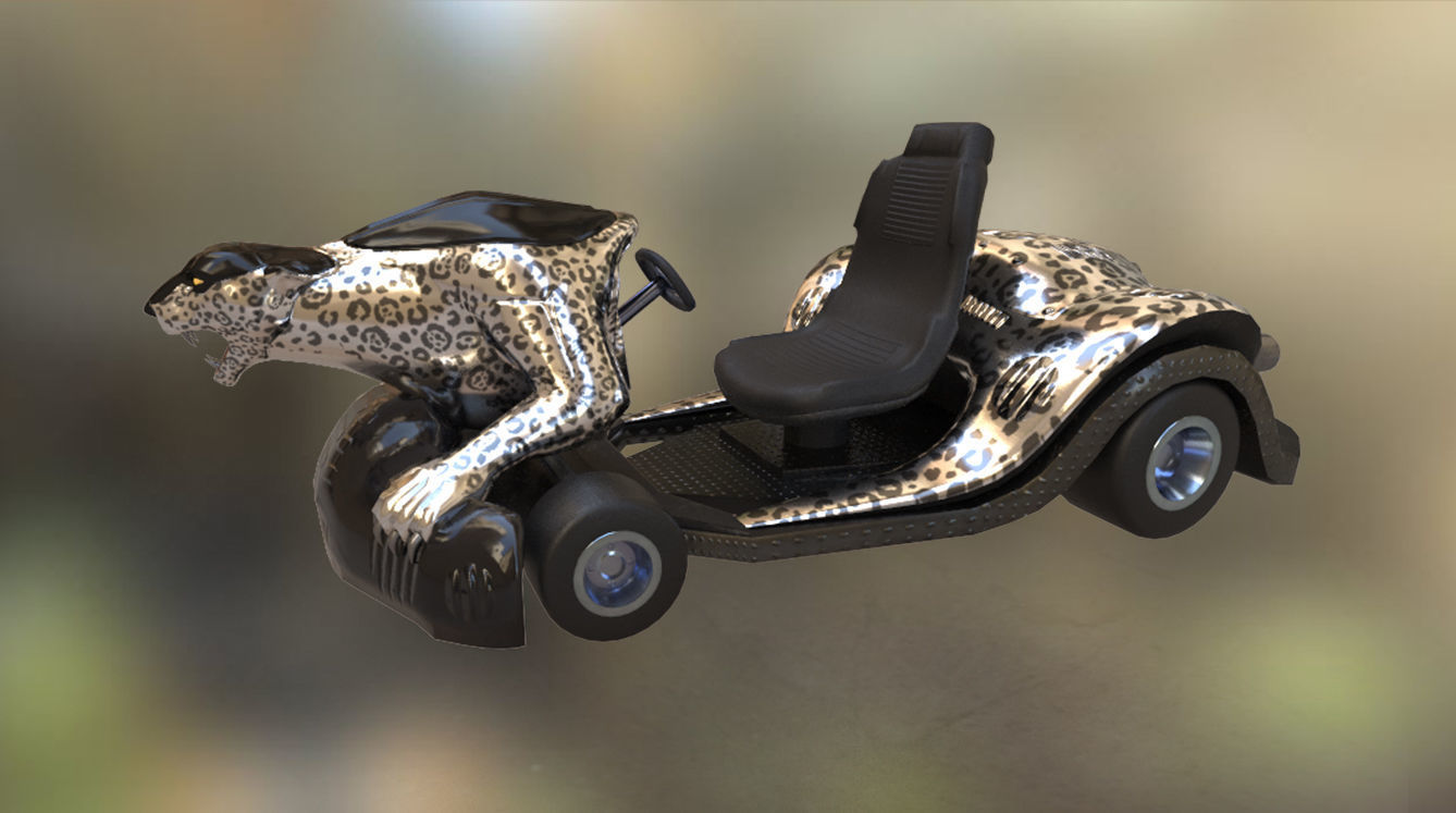 Leopard Gokart Low-poly 3D model_4