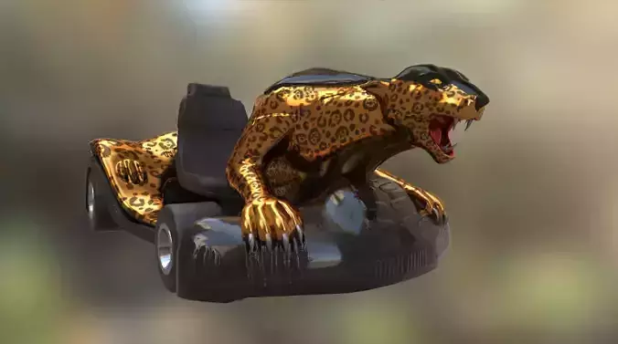 Leopard Gokart Low-poly 3D model