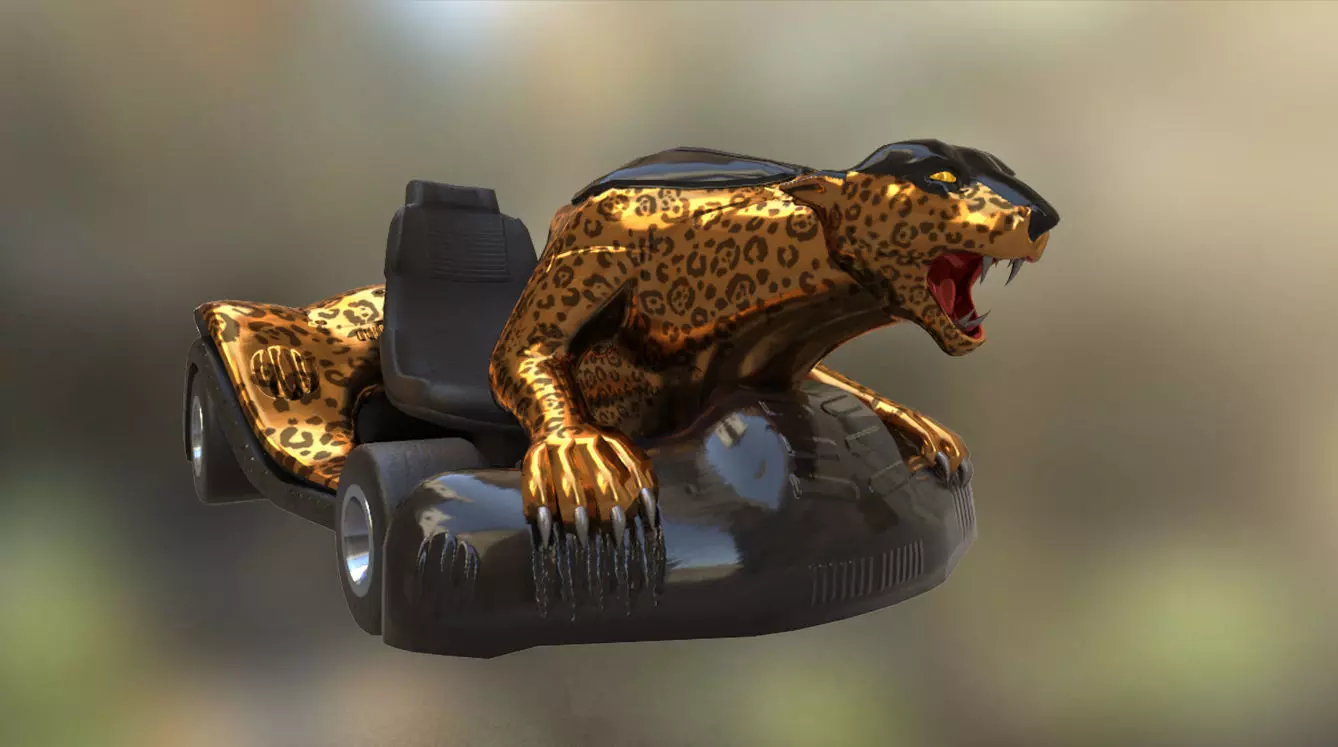 Leopard Gokart Low-poly 3D model_0