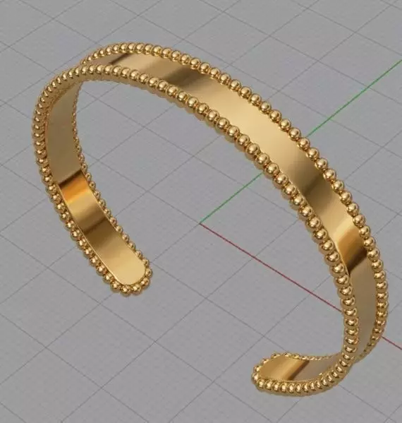 Double Dot Line Bangle 3D print model