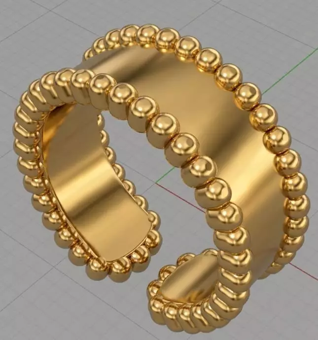 Double Dot Line open Ring 3D print model