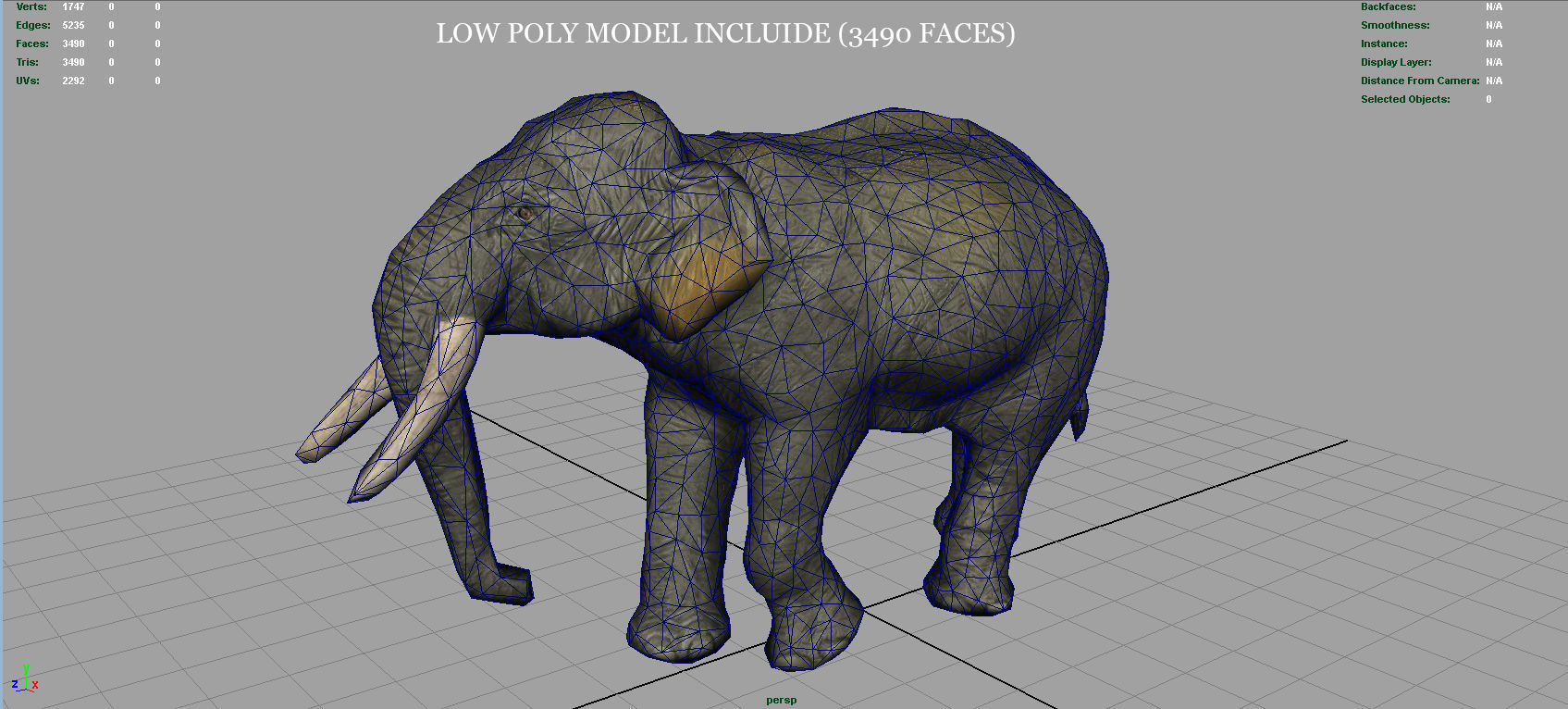 Asians Elephants Mother and Babe 3D model_15