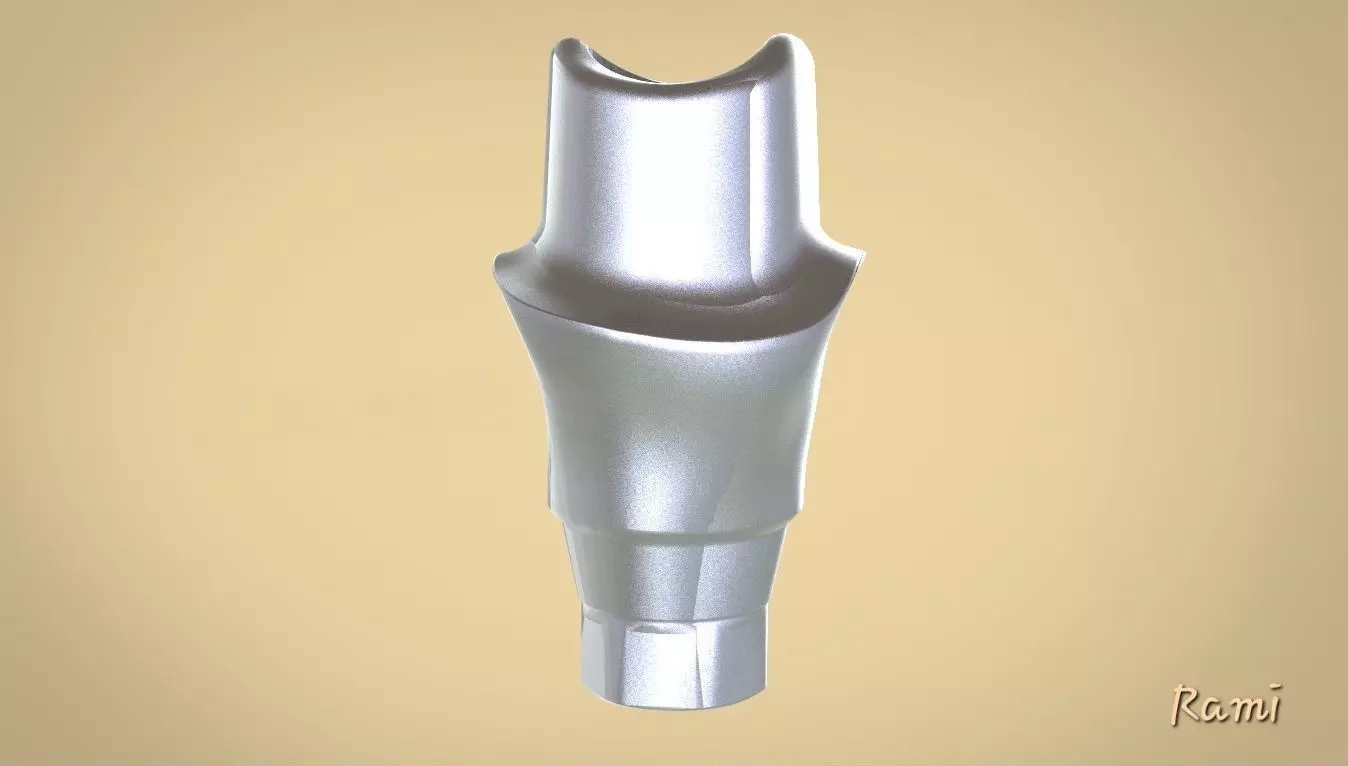 Digital Cemented Retained Abutment 3D print model