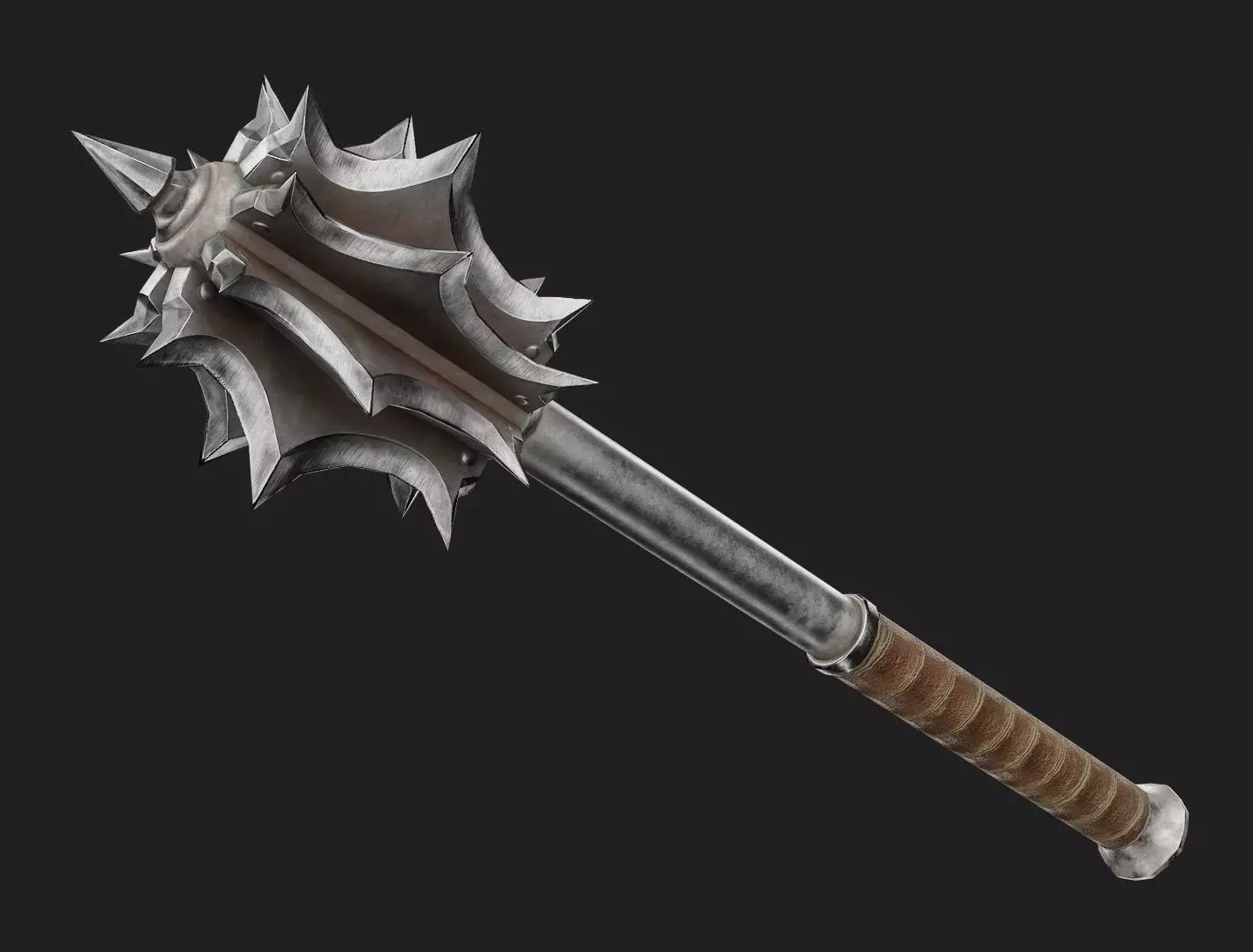 Spiked War Mace Free low-poly 3D model